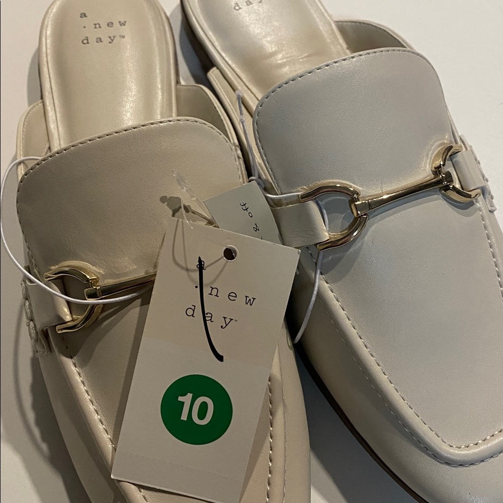 A New Day Womens SZ 10 Sandy Bone Slip On Mules New Shoes - Picture 8 of 12